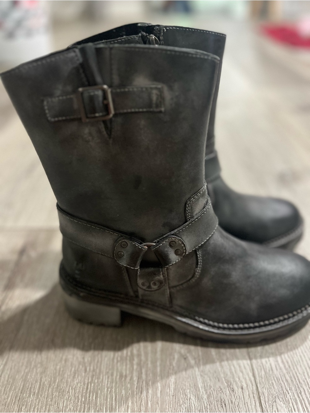 BED|STU Black Leather Mid-Calf Harness Boot - Picture 6 of 8